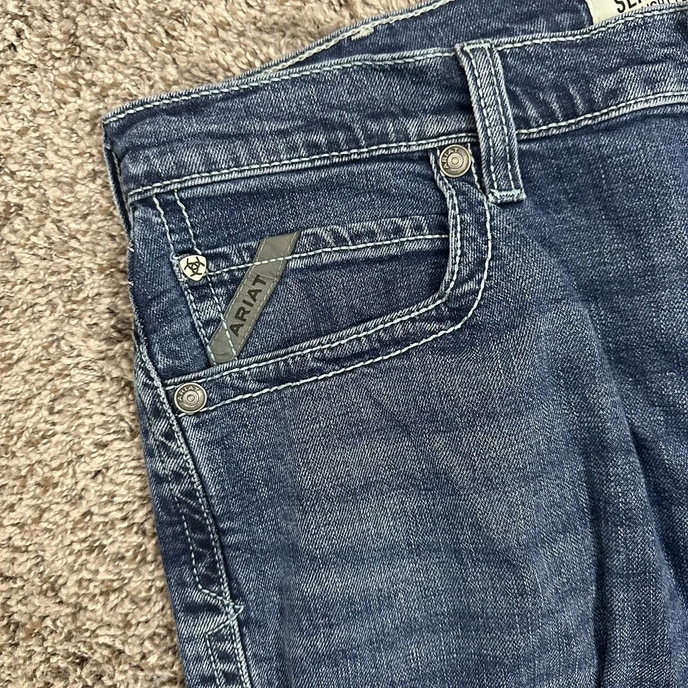 Ariat M7 Jeans Slim Fit Wesley Straight Leg 38x36 Dark Denim Cowboy Workwear